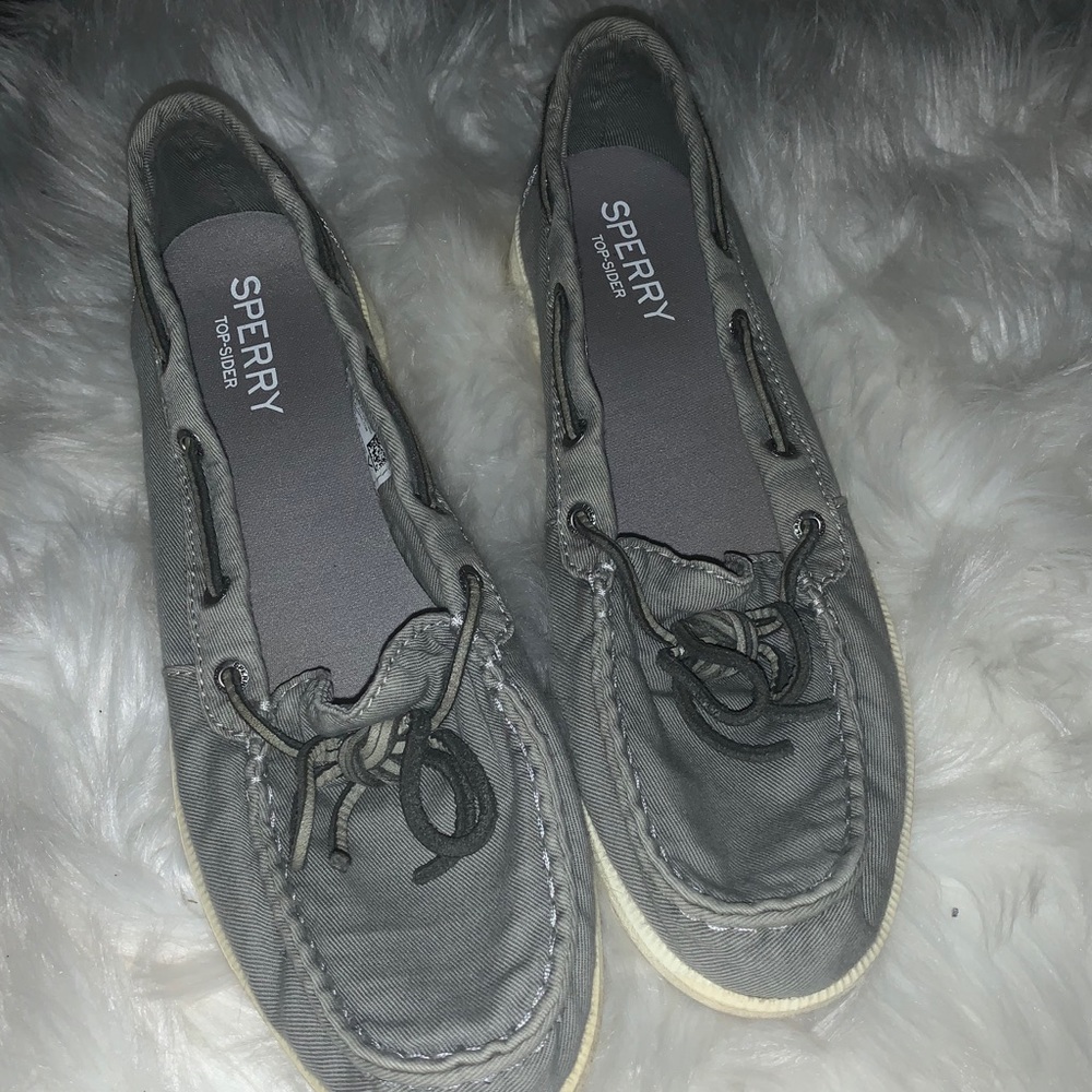 grey sperry top siders